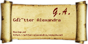 Götter Alexandra névjegykártya